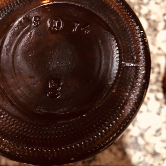 Vintage Style Fleur De Lis Design Amber Brown Glass Apothecary Jars (2) 9-1/4" - Picture 11 of 11